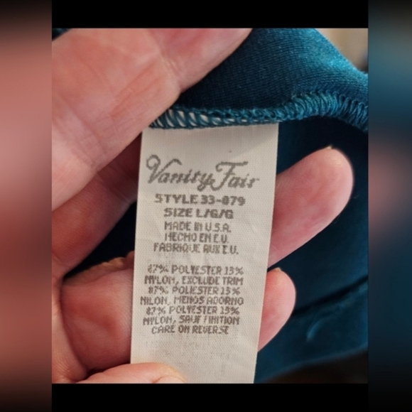 Vintage Vanity Fair Teal Velour Button-Up Robe Housecoat - Picture 3 of 5